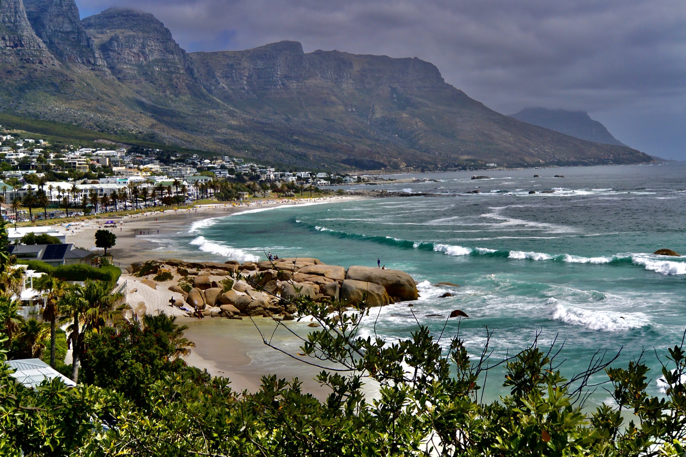 Beautiful waterfront homes and beach coastline